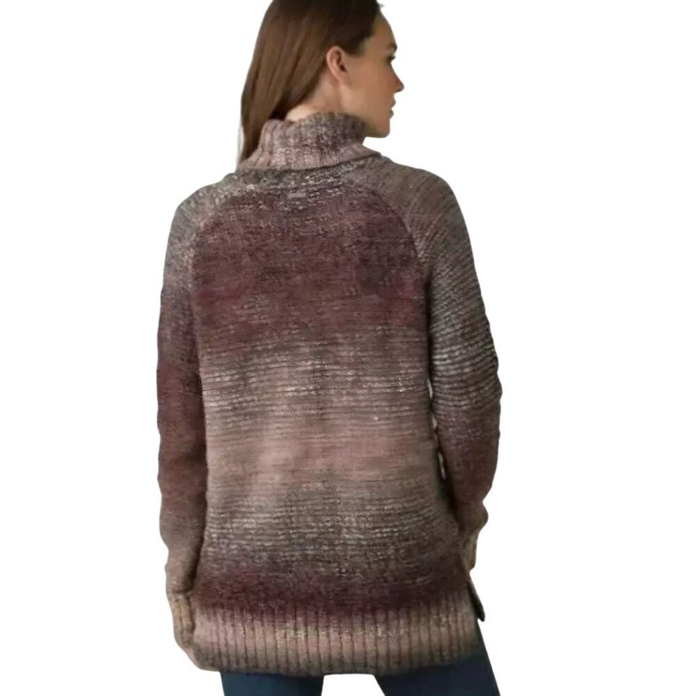 Prana Autumn Rein Sweater Ombre Wool Blend Oversized Turtleneck Tunic Size XS - Picture 5 of 9